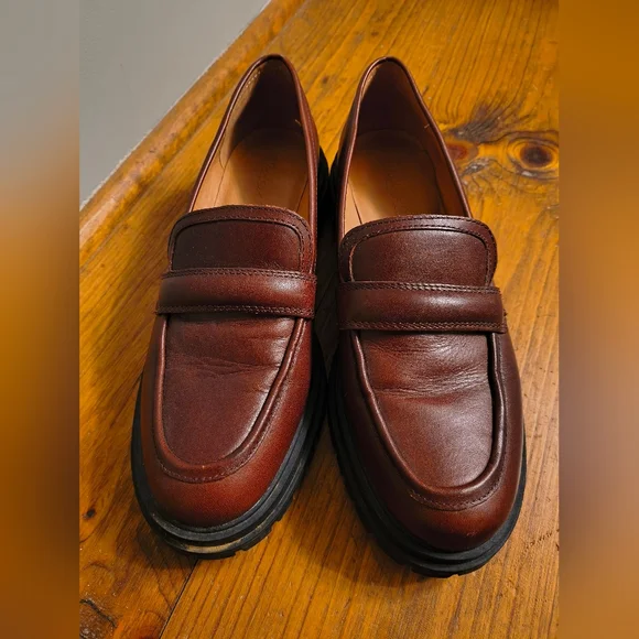Madewell Lug Sole Penny Loafers Brown Size 9.5 - Picture 2 of 3